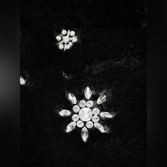 ZARA RHINESTONE JEWEL DETAIL FAUX FUR JACKET COAT ZW COLLECTION | M | NWT - Picture 6 of 12